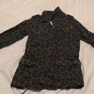 Cheetah print cargo jacket